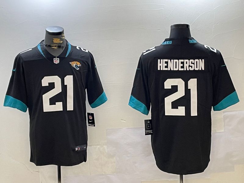 Men Jacksonville Jaguars #21 Henderson Black Second generation 2024 Nike Limited NFL Jersey style 1